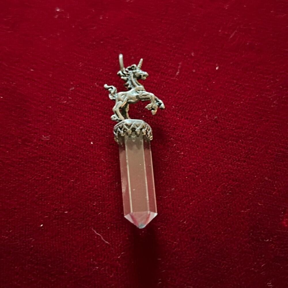 Vintage Crystal Unicorn Pendant